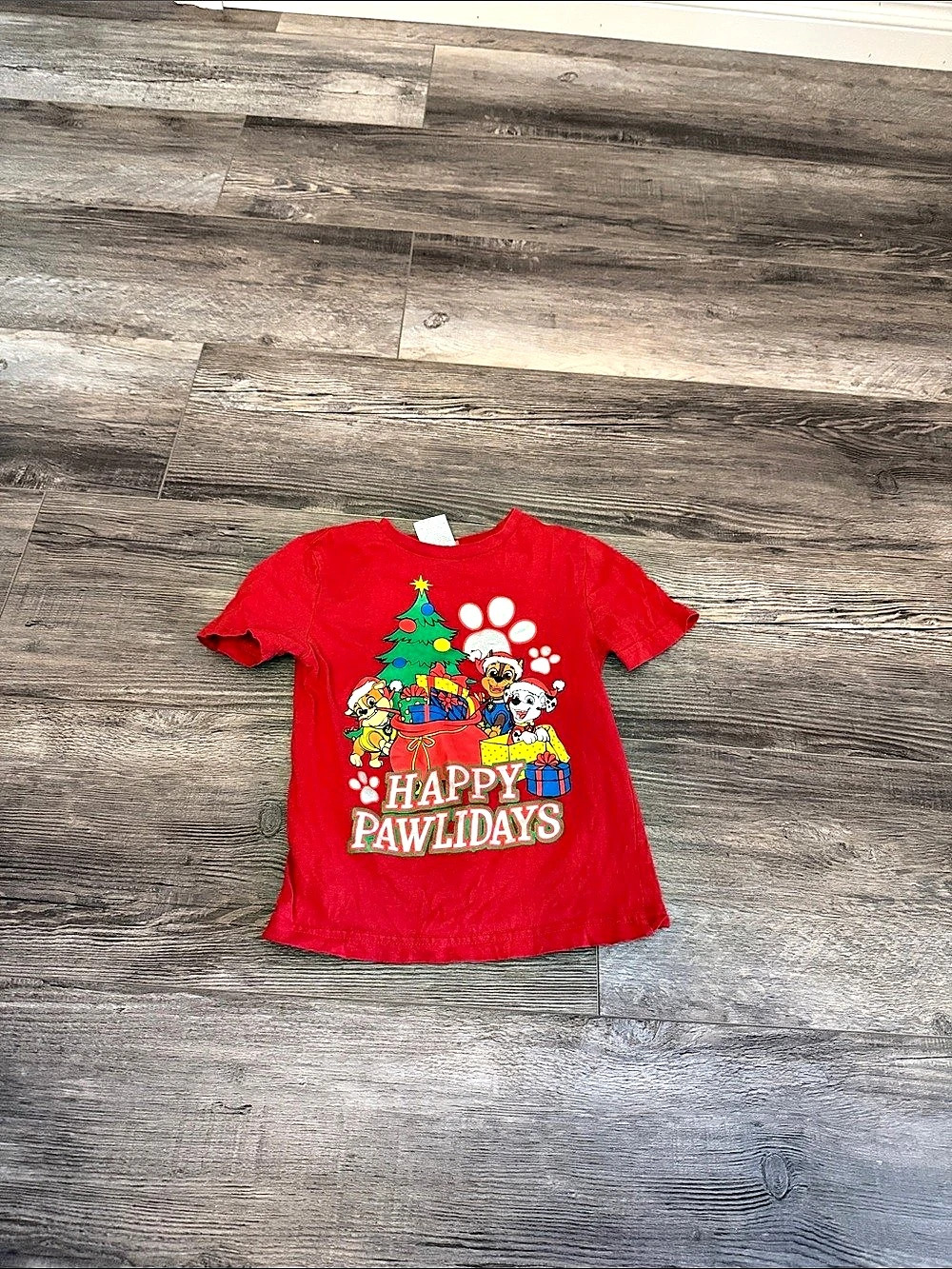 Nickelodeon Paw Patrol Happy Pawlidays Christmas T-Shirt Girls XS